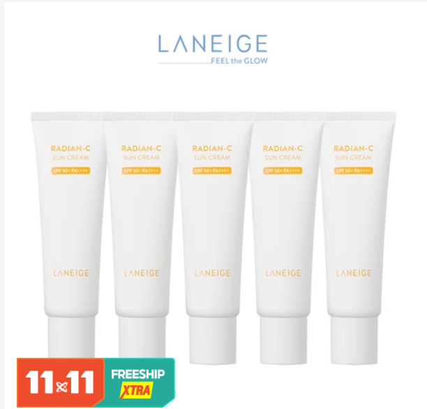 [HB gift] Bộ 5 Kem chống nắng Laneige Radian-C Sun Cream SPF 50+ PA++++10ml x 5