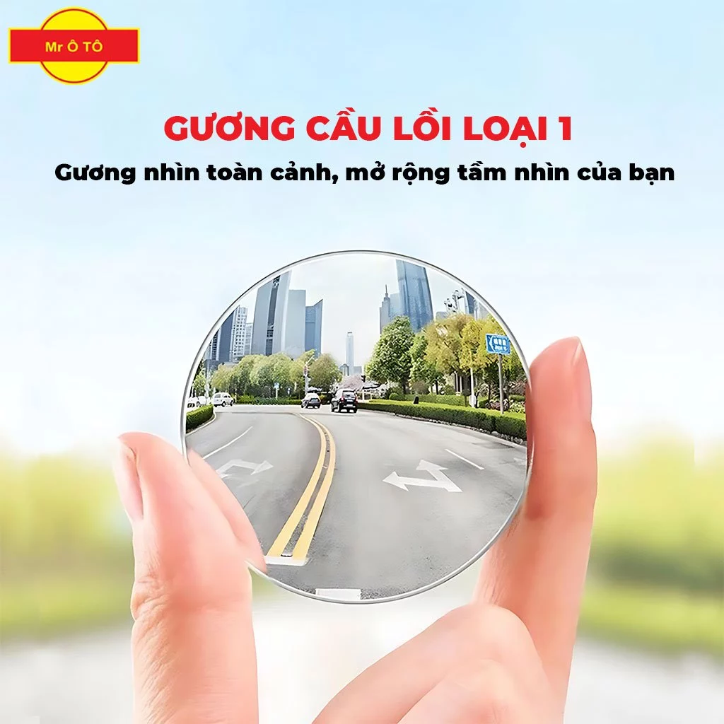 Gương Cầu Lồi Ô Tô Chỉnh 360 Độ Loại 1 MR.ÔTÔ Gắn Kính Chiếu Hậu Xe Hơi Mở Rộng Góc Nhìn, Xoá Điểm Mù Sáng Rõ GCL001
