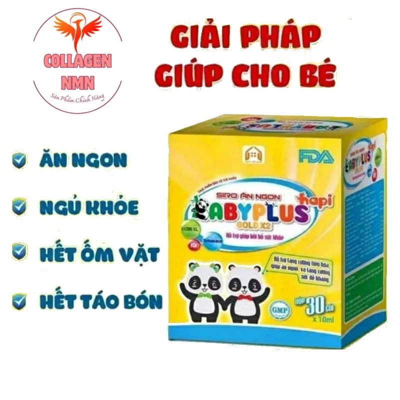 Siro Ăn Ngon Baby Plus hộp 30 gói Giúp Trẻ Hết Biếng Ăn, Ăn Ngon, Ngủ Ngon - COLLAGENnmn