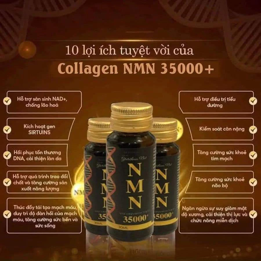 Nước Uống Glutathione Nest NMN 35000+Giúp Trắng Da Ngừa Thâm Nám, Trẻ Hóa Da Hộp 10 Chai-COLLAGENnmn