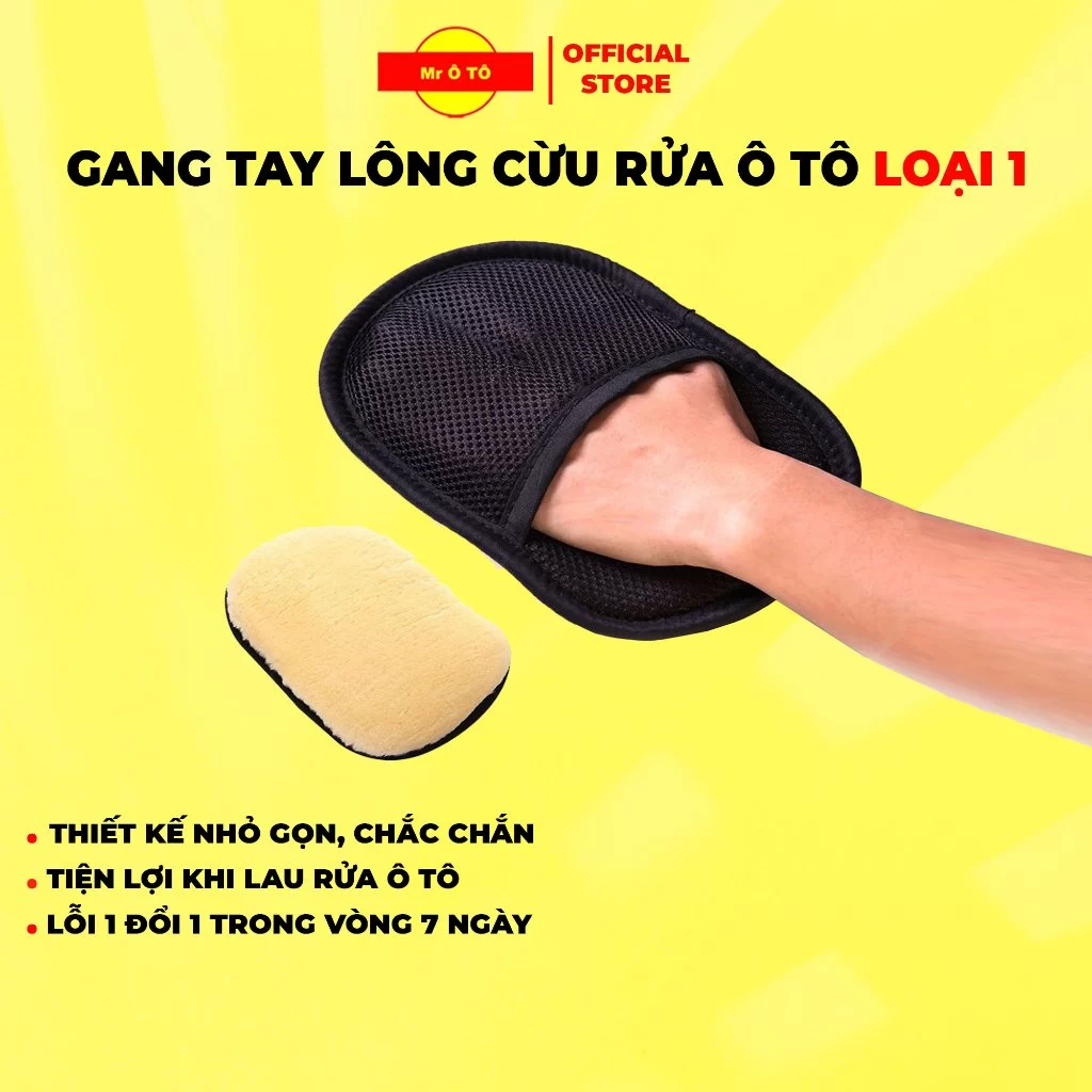 Găng tay rửa xe ô tô chuyên dụng lông cừu loại 1 MR Ô TÔ GTLC001