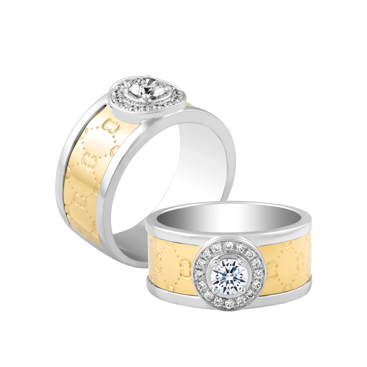 Nhẫn nam kim cương tấm vàng 14K Barier N 2C WY