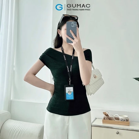 Áo thun kiểu cổ lệch thời trang GUMAC LATE0932