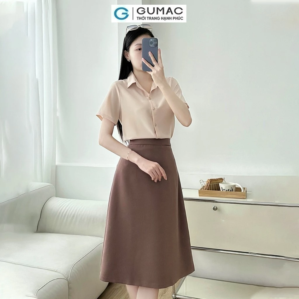 Chân váy basic nữ công sở dáng xòe thanh lịch thời trang GUMAC BVE00013 - LVE0403 - LVE0508 - VE010
