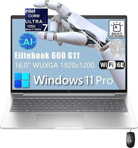 Máy tính xách tay HP Elitebook 660 G11 16" FHD+ Business Copilot AI, Intel Ultra 7 155U (Beat i7-1355U), RAM DDR5 32GB, SSD PCIe 1TB, WiFi 6E, KB có đèn nền, Đầu đọc dấu vân tay, Windows 11 Pro, AZ-XU