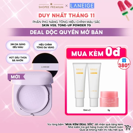 [MỚI chỉ còn 533K sau áp Voucher] Phấn Phủ Nâng Tông Hiệu Chỉnh Màu Sắc Laneige Skin Veil Tone-Up Powder 7g