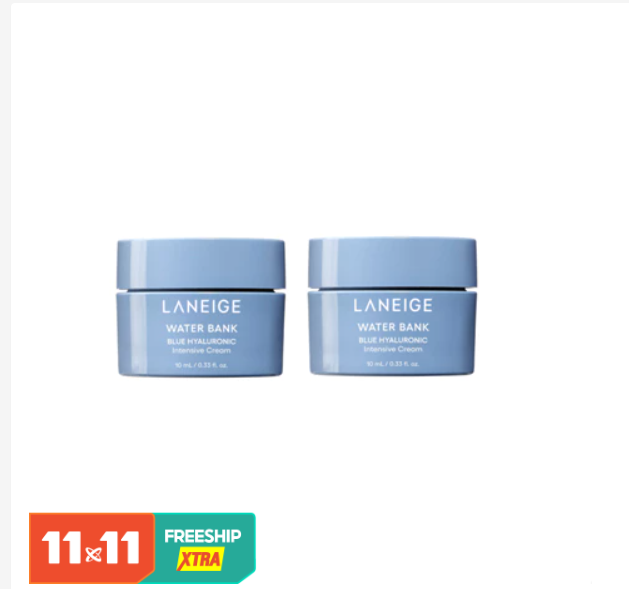 [HB Gift] Bộ 2 Kem Dưỡng Ẩm Chuyên Sâu Laneige Water Bank Blue Hyaluronic Intensive Cream 10mlx2 (Da khô)