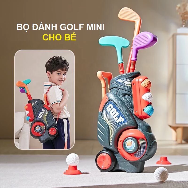 Đồ Chơi Bộ Gậy Golf Cao Cấp Cho Bé VINATOYS, Đồ chơi Thể Thao Thông Minh Có Thể Đeo Và Kéo