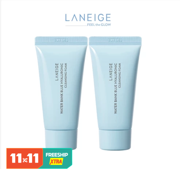 [HB gift] Bộ đôi Sữa Rửa Mặt Dưỡng Ẩm Laneige Water Bank Blue HA Cleansing Foam 30gx2
