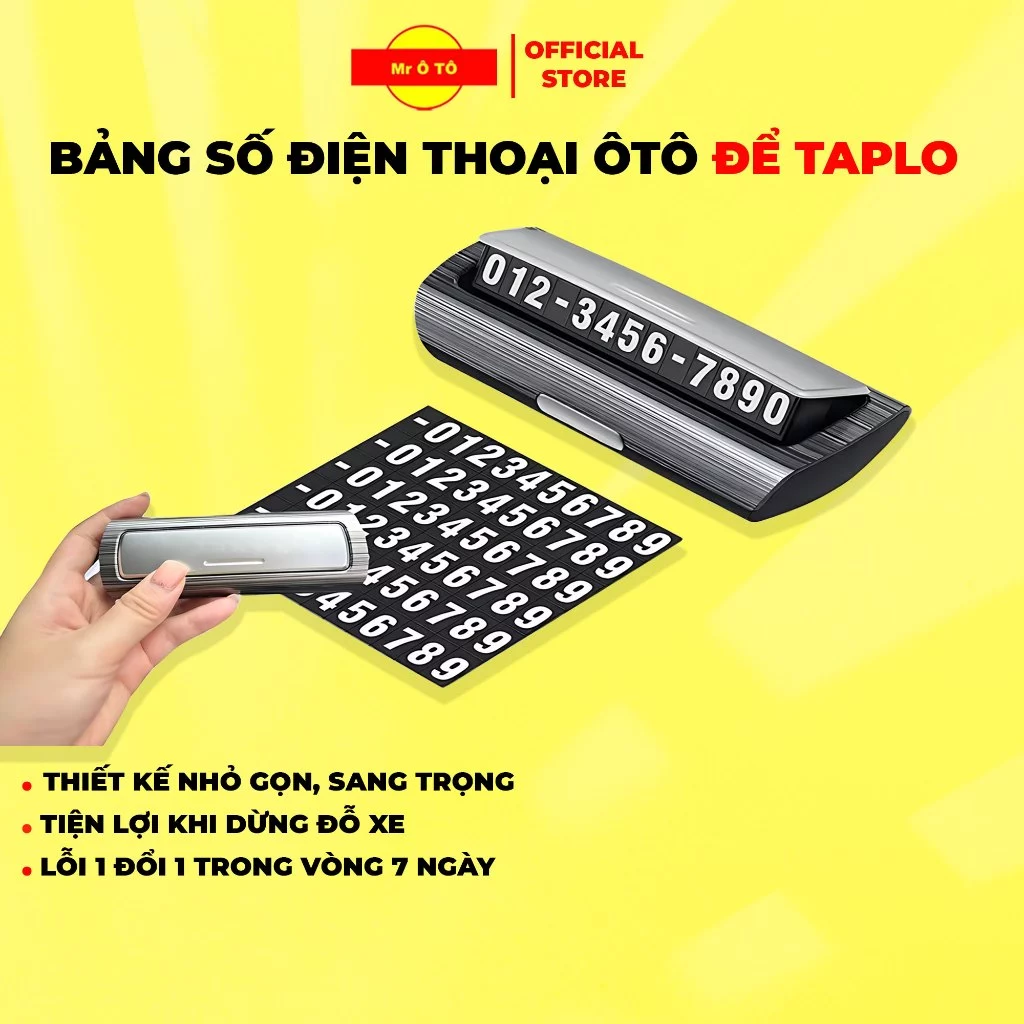Bảng Số Điện Thoại Đặt Taplo Ô Tô, Xe Hơi MR.ÔTÔ Để Lại Số Điện Thoại Khi Đỗ Xe Cao Cấp Sang Trọng BSDT001