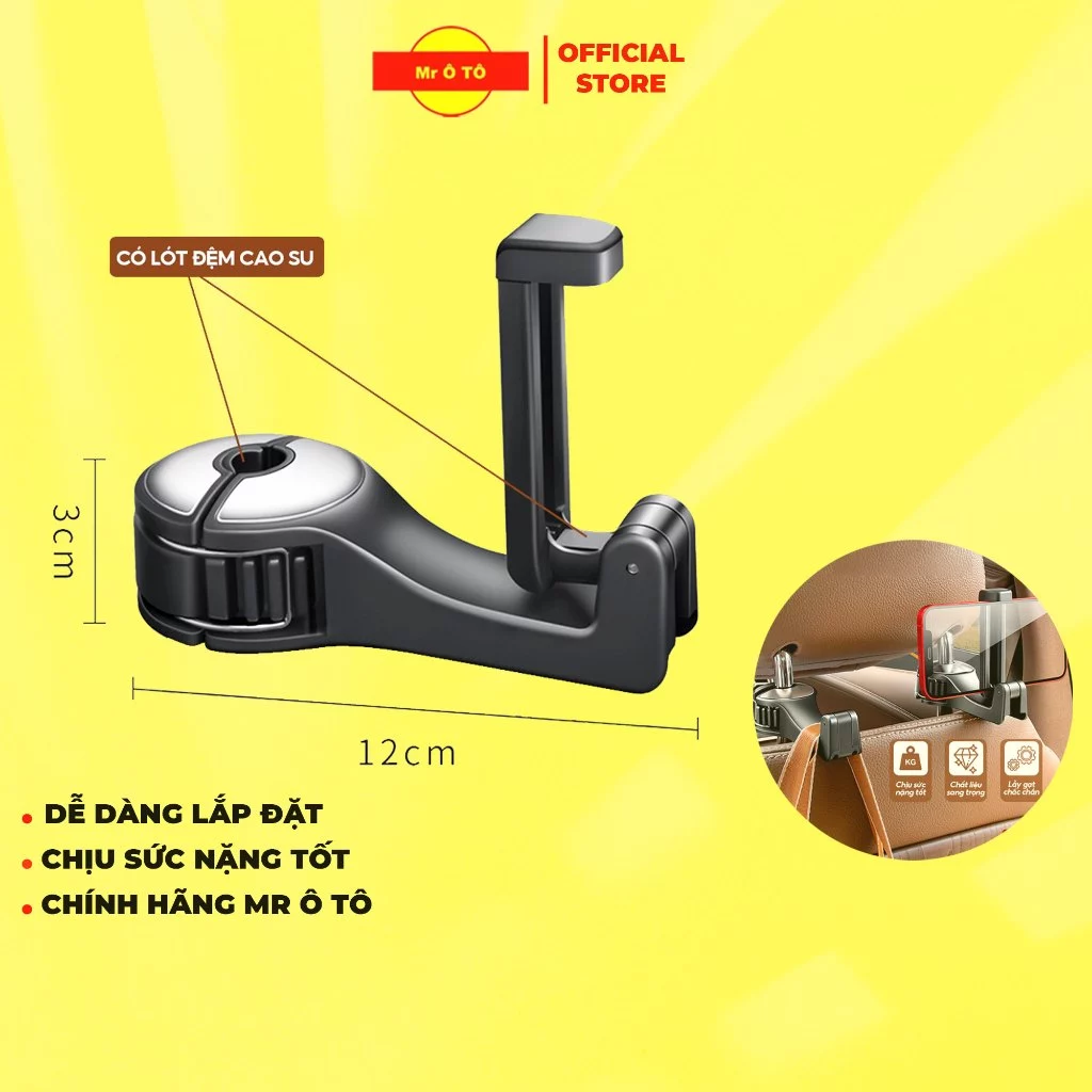 Móc Treo Đồ Trên Ô TÔ Gài Trước Sau Ghế MR.ÔTÔ Giá Đỡ Điện Thoại Ô Tô Chắc Chắn Tiện Lợi Sang Trọng MTD001