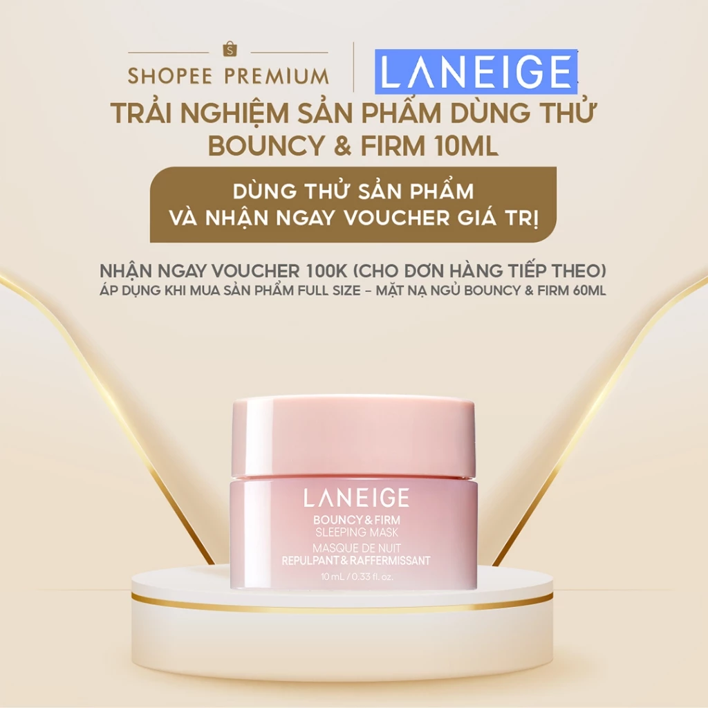 [HB gift] Mặt Nạ Ngủ Laneige Bouncy & Firm Sleeping Mask 10ml tăng cường collagen và làm săn chắc  da