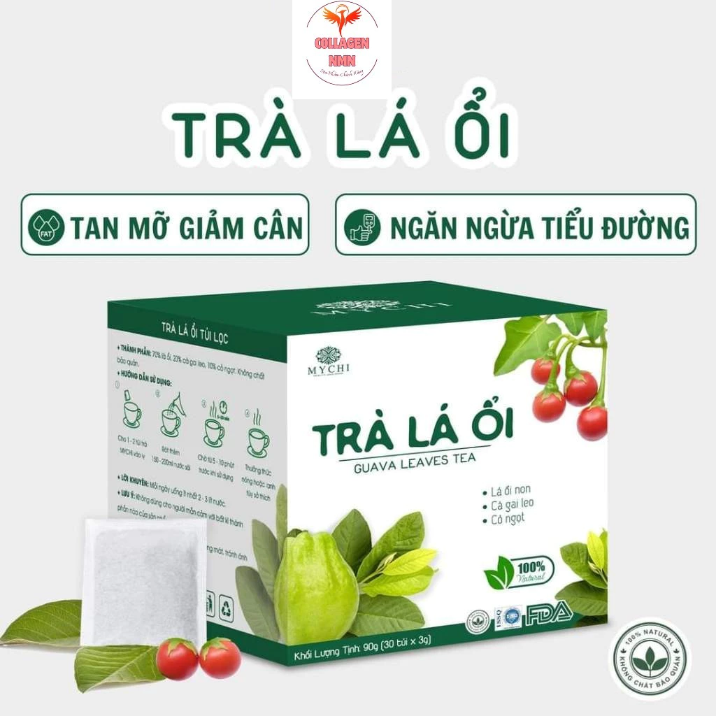 Trà lá ổi túi lọc MYCHI-tan mỡ giảm cân,ngừa tiểu đường, hỗ trợ tiêu hoá, tốt cho dạ dày