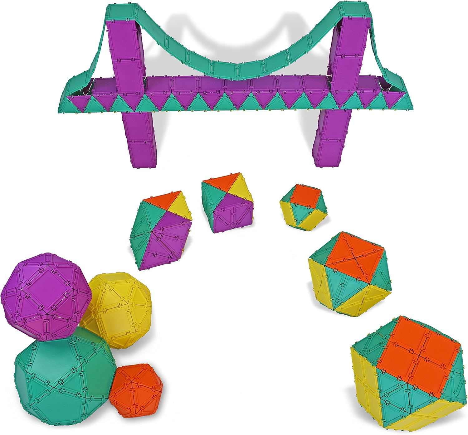 3D Building Set for Learning Math, Includes Many Online Activities, Jumbo Size, 512-pc, Made in USA