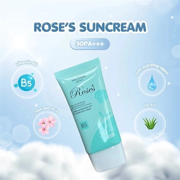 Kem Chống Nắng B5 Roses - Dưỡng Ẩm Trắng Da- Nâng Tone Da Nhanh Chóng- An Toàn Mọi Loại Da